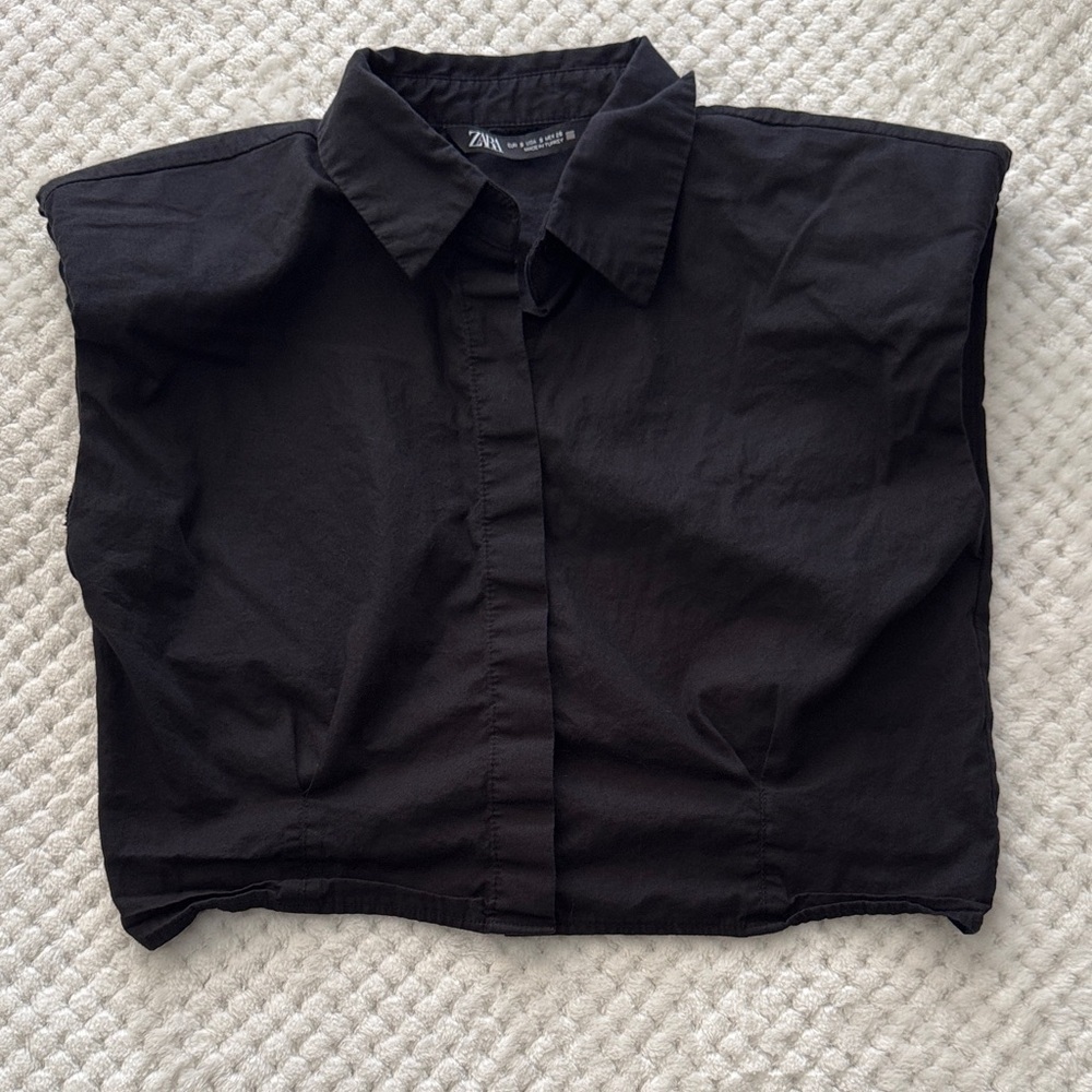 🖤 Zara Cropped Button-Front Sleeveless Top | Women’s Small